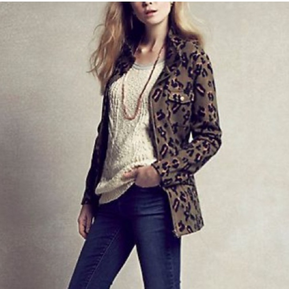 Anthropologie - Tabitha - Leopard print zip up jacket